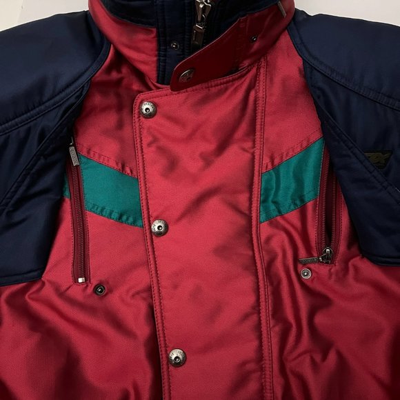 Descente Vintage Ski Winter Red Blue Green Retro Snowboard Jacket - Picture 15 of 17